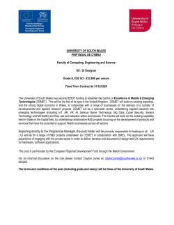 Embedded Letter - University of South Wales: Current Vacancies