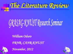 Purposes of Literature Review