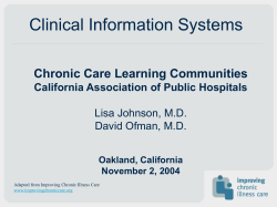 Clinical Information Systems - California Health Care Safety Net