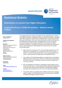 This section presents the findings for NI students who qualified from