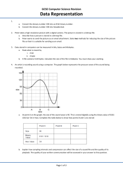 Unit 1.4 &ndash; Data Representation