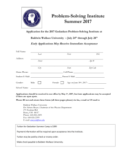 Application for the 2017 Gedanken Institute