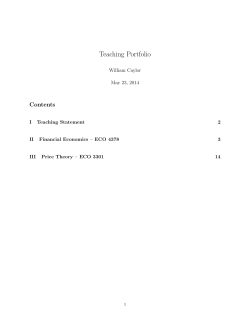 Teaching Portfolio