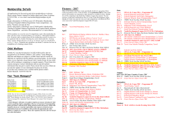 2017 Fixture List - Mendip Athletics Club