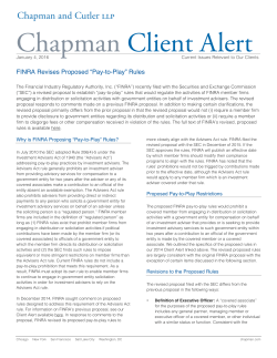 FINRA Revises Proposed &ldquo;Pay-to-Play&rdquo; Rules