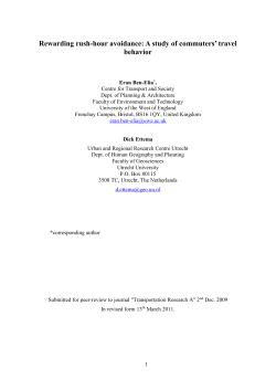 Rewards to avoid rush-hour driving