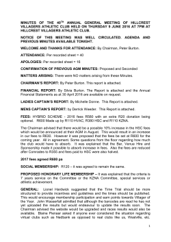 Minutes of last meeting