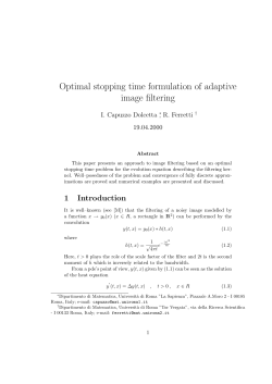Optimal stopping time formulation of adaptive image filtering