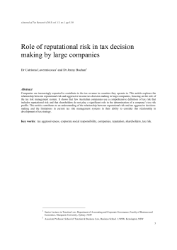 Role of reputational risk in tax decision making by large