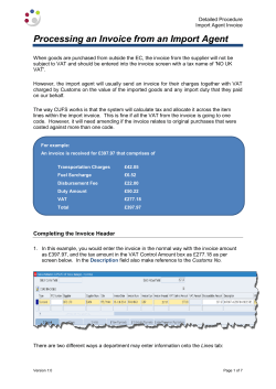 Import Agent Invoice