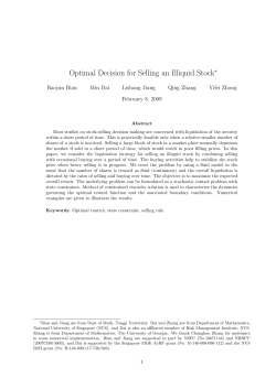 Optimal Decision for Selling an Illiquid Stock