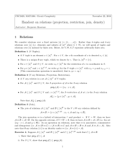 Handout on relations (projection, restriction, join, density)