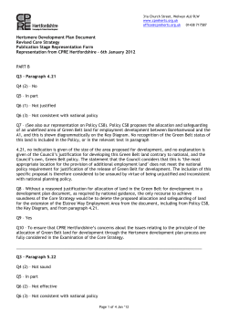 Hertsmere Development Plan Document Revised Core Strategy