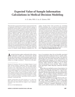 Expected Value of Sample Information Calculations in