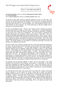 9. Can I Die From ITP? - The ITP Support Association