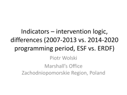 Indicators * intervention logic, differences (ESF vs. ERDF, 2007