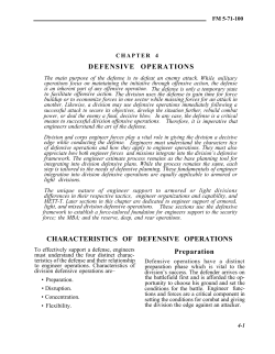 DEFENSIVE OPERATIONS CHARACTERISTICS OF DEFENSIVE