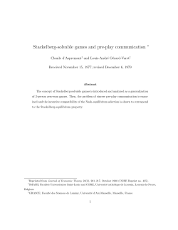 Stackelberg-solvable games and pre-play communication