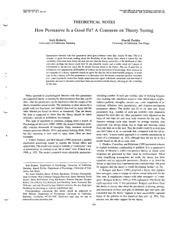 How Persuasive Is a Good Fit? A Comment on Theory