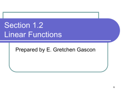 Linear Functions