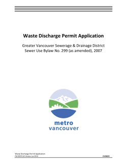 Industrial Waste Discharge Permit Application