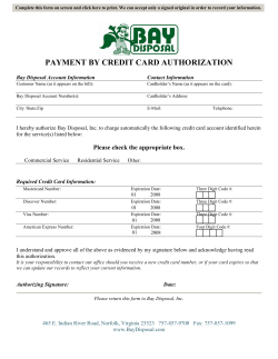 payment by credit card authorization