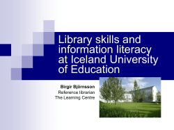 Library skills and information literacy at Iceland University of