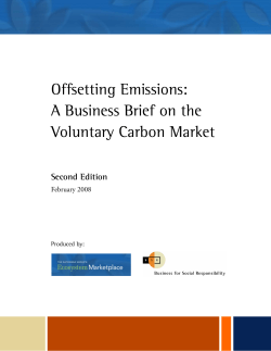 Offsetting Emissions: A Business Brief on the Voluntary Carbon Market