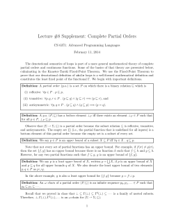 Lecture #8 Supplement: Complete Partial Orders