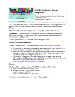 Call for Lightning Round Proposals