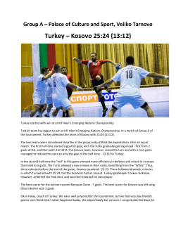 Palace of Culture and Sport, Veliko Tarnovo Turkey &ndash; Kosovo 25:24