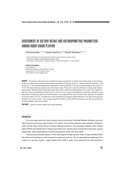 assessment of dietary intake and anthropometric parameters among