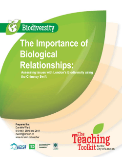 Assessing issues with London`s Biodiversity using