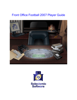 Front Office Football 2007 Player Guide