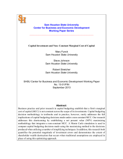 Capital Investment and Non-Constant Marginal Cost of Capital