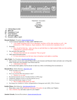 Panhellenic Association Agenda Delegates Kappa Delta 9/8/2015