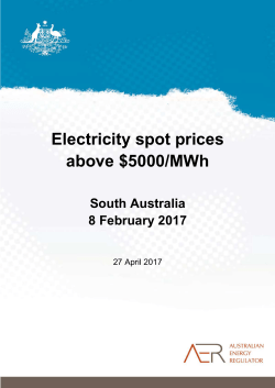 Price above $5000/MWh - 8 February 2017 (SA)