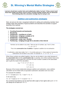 Mental Maths strategies booklet