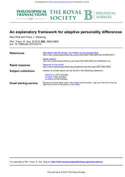 (2010) An explanatory framework for adaptive personality