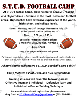At STUD Football Camp, players receive Serious Training and