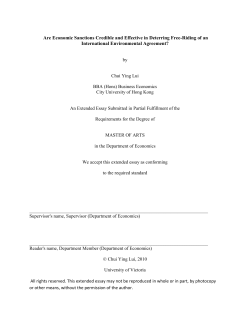 Are Economic Sanctions Credible and Effective in Deterring Free