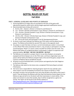 Fall 2016 GCFYSL General Rules &ndash; 9U &ndash; 19U