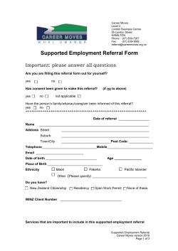 Is client/family aware this referral is being made? Yes p No p