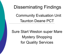 Sure Start Weston Super Mare Service Quality Review 2004