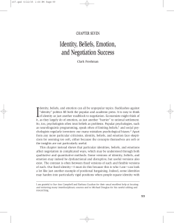 Identity, Beliefs, Emotion, and Negotiation Success