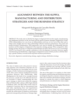 alignment between the supply, manufacturing and distribution