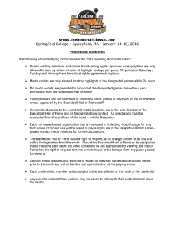 Spalding Hoophall Video Taping Guidelines