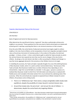 Non-Technical Summary - Centre for Macroeconomics