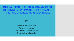Mutual Cooperation In Management Of Common River Waters