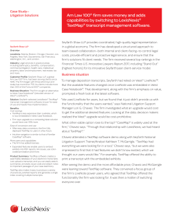 Am Law 100&reg; firm saves money and adds capabilities